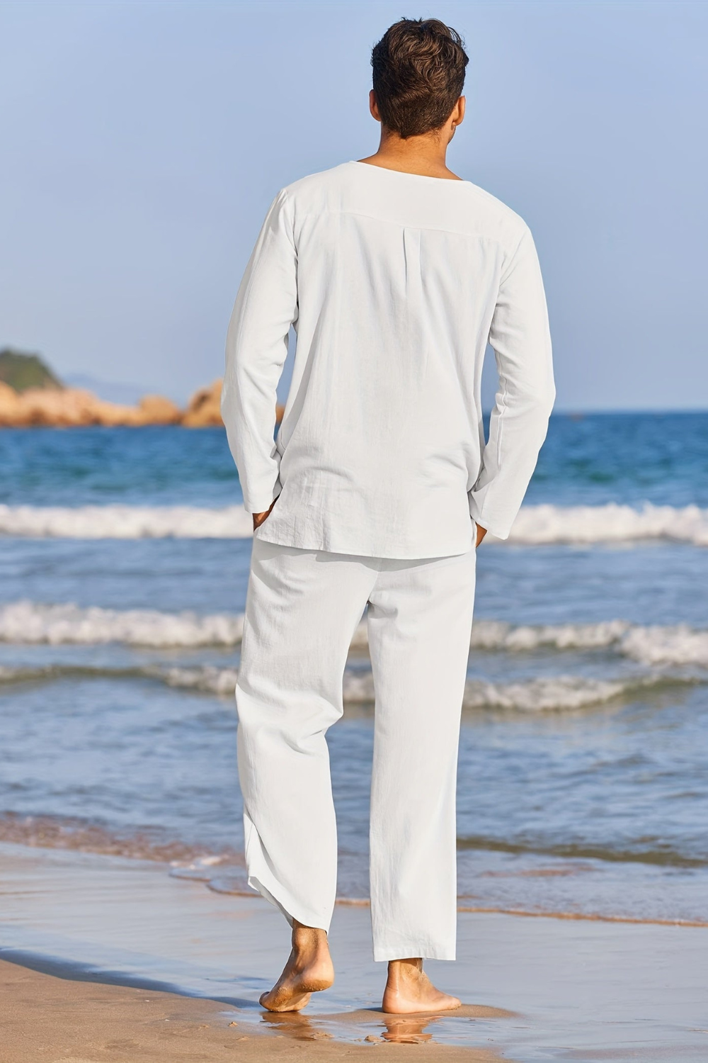 Elias | Men's V-Neck Shirt and Pants Set | Classic